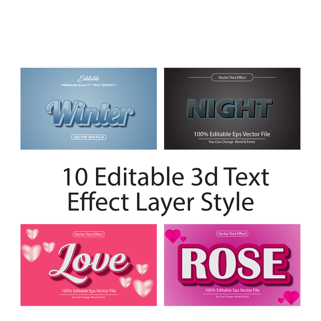 10 Editable 3D Text Effect Layer Style image preview.