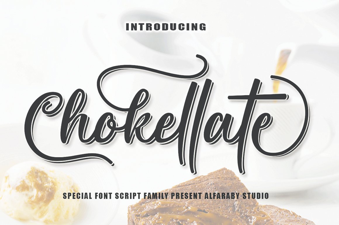 Cover with dark gray calligraphy lettering "Chokellate" with white stroke.