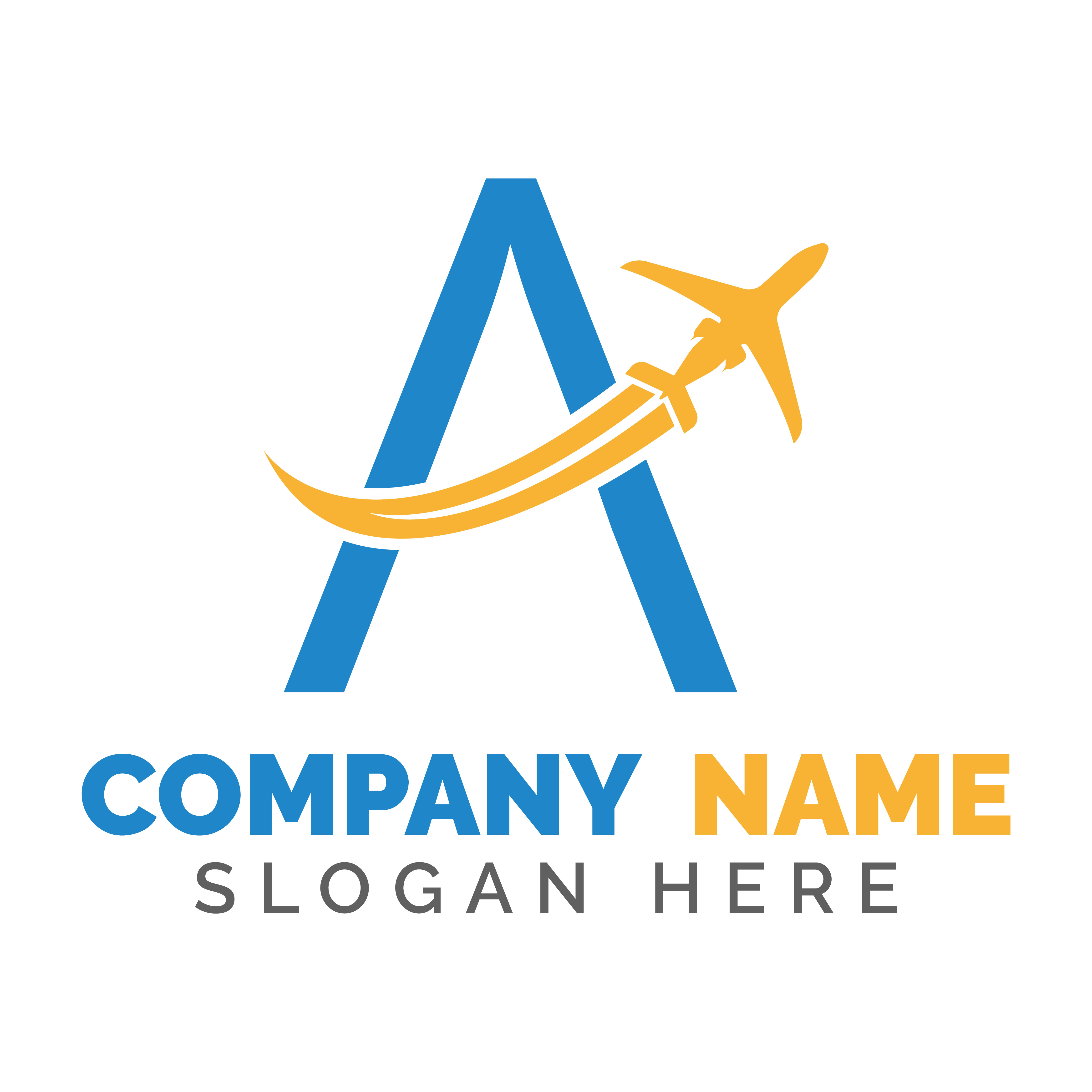 Letter A Logo Design with Airplane main cover.