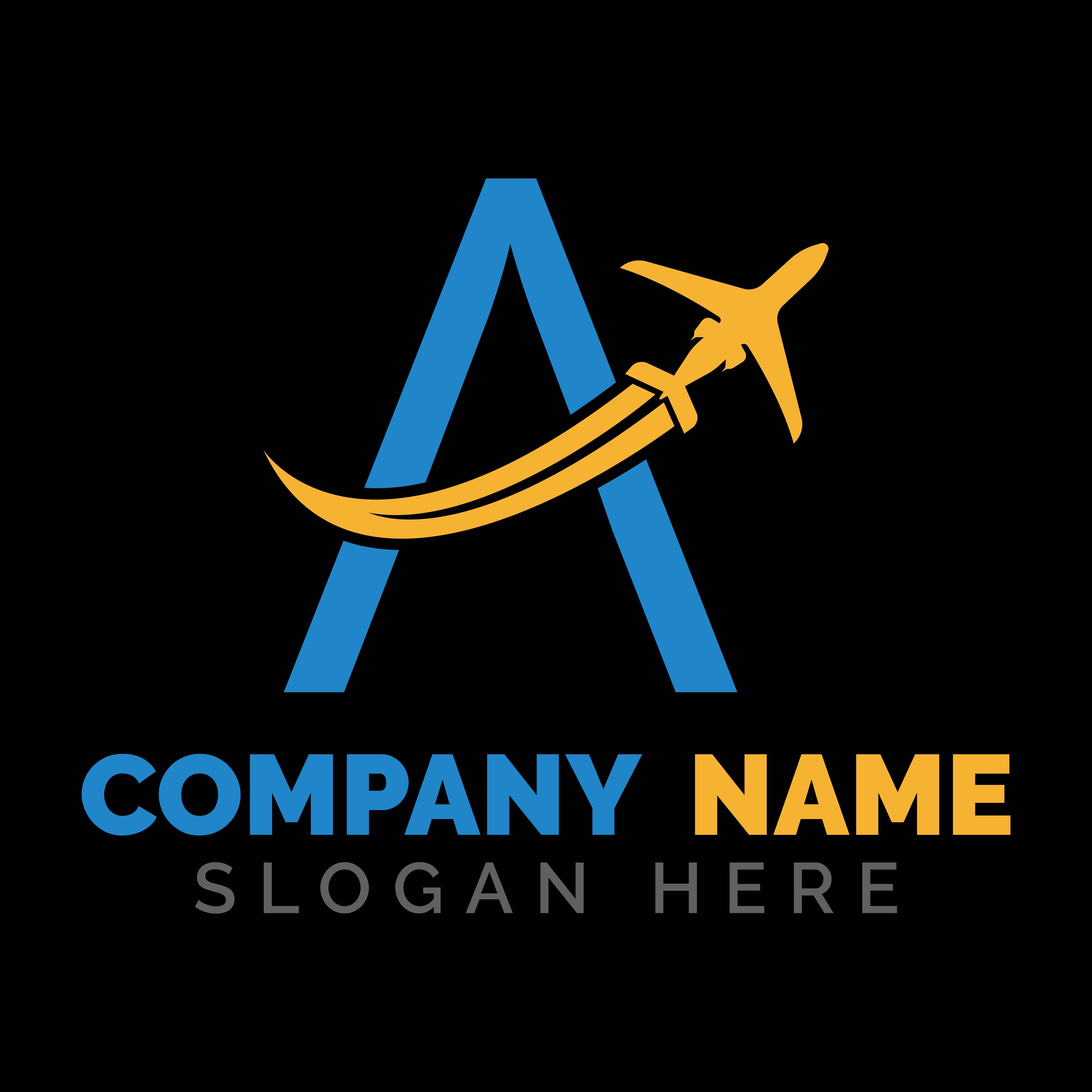 Letter A Logo Design with Airplane cover image.