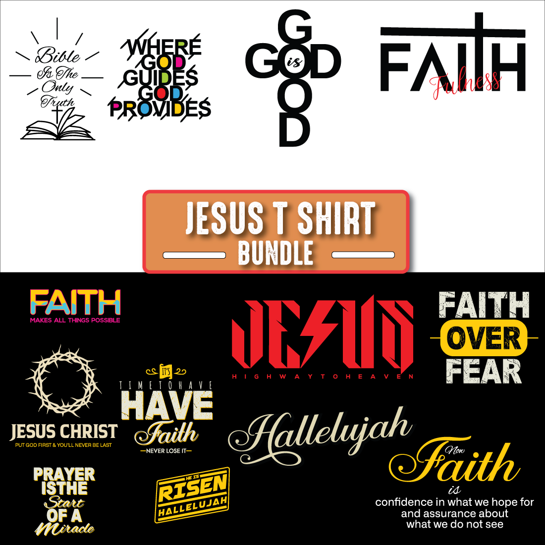 T-shirt Jesus Christian Designs Bundle cover image.