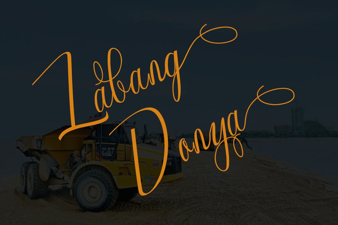 Orange calligraphy lettering "Labang Danya".