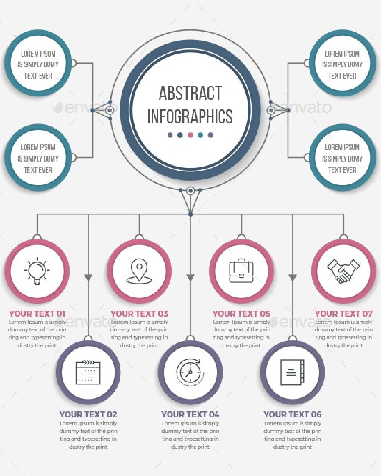 Abstract circle infographics pinterest image.