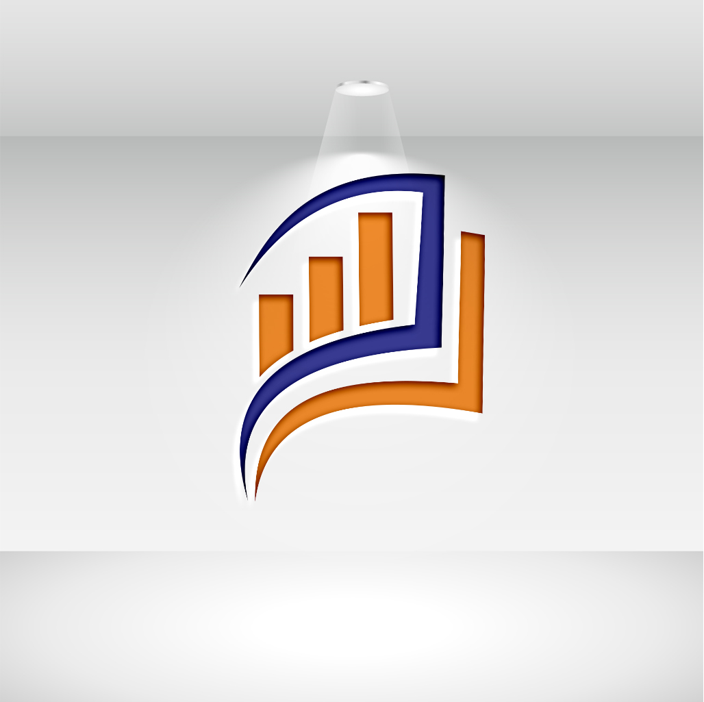 Finance Logo Blue and Orange Vector Design Set preview image.