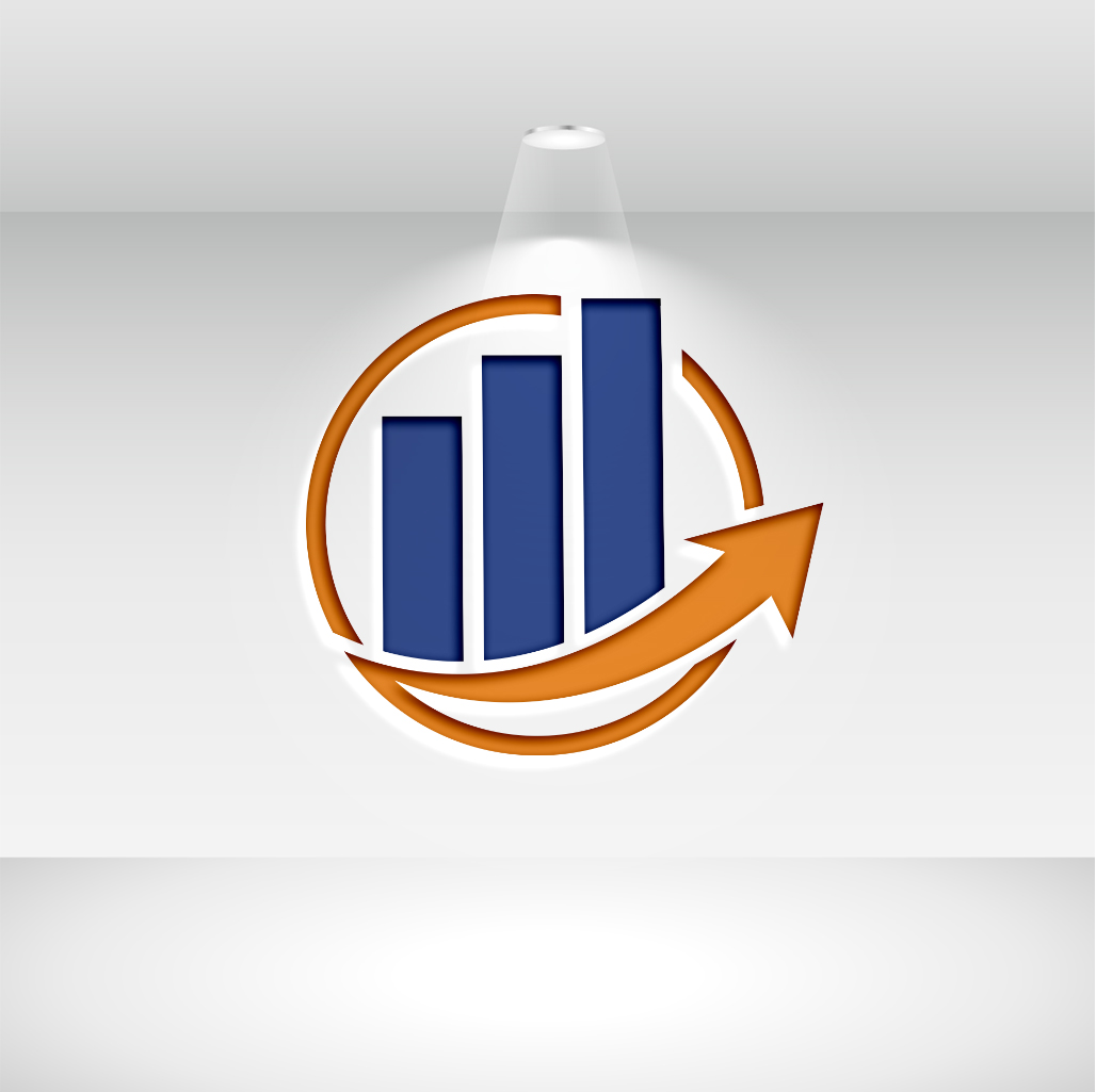 Accounting Logo Blue and Orange Vector Design Set preview image.