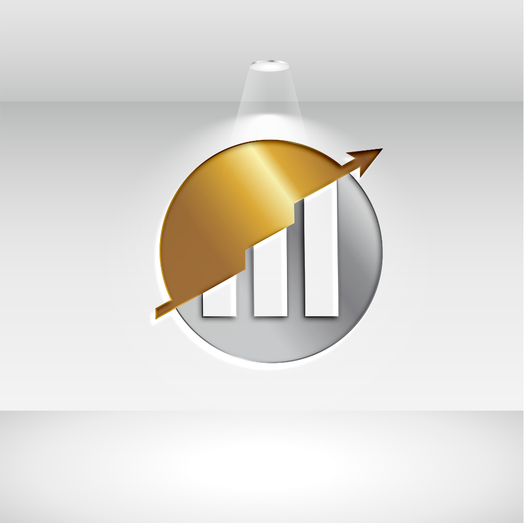 Stylish Accounting Golden and Silver Logo Design preview image.