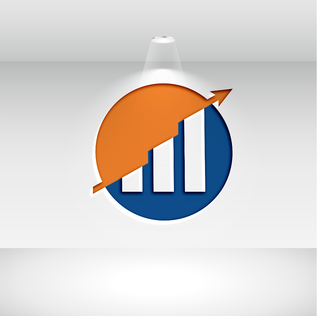 Stylish Accounting Logo Orange and Blue Design preview image.