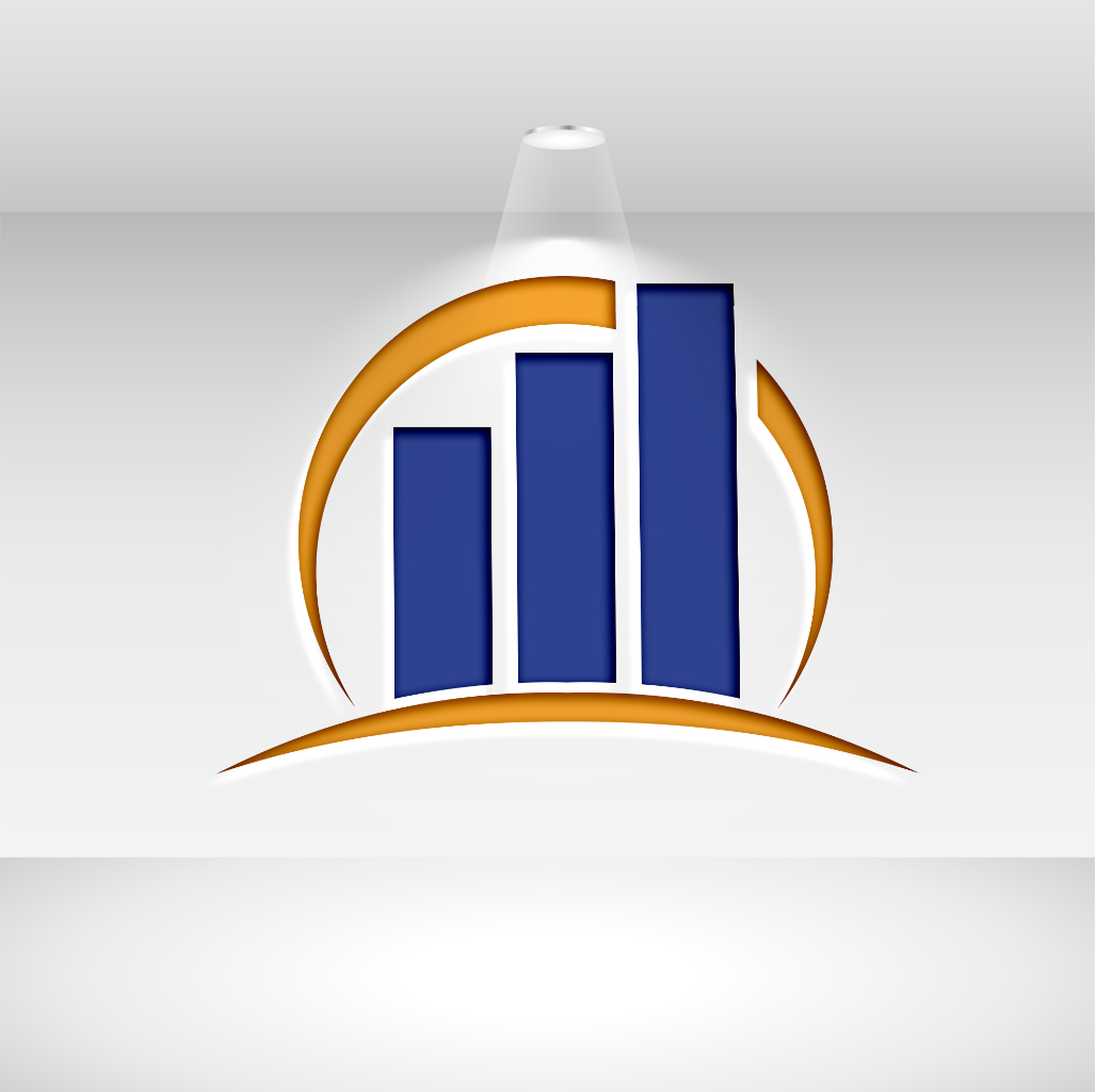 Blue with orange Finance and Accounting Logo Set.