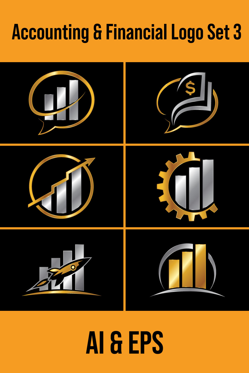 Finance and Accounting Logo Set Pinterest image.