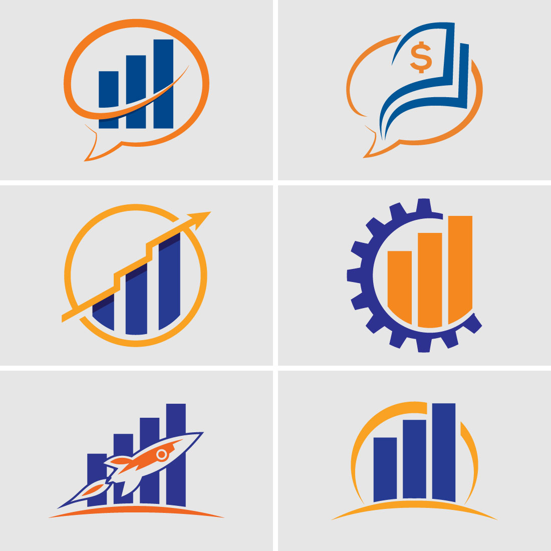 Colorful Finance and Accounting Logo Set.