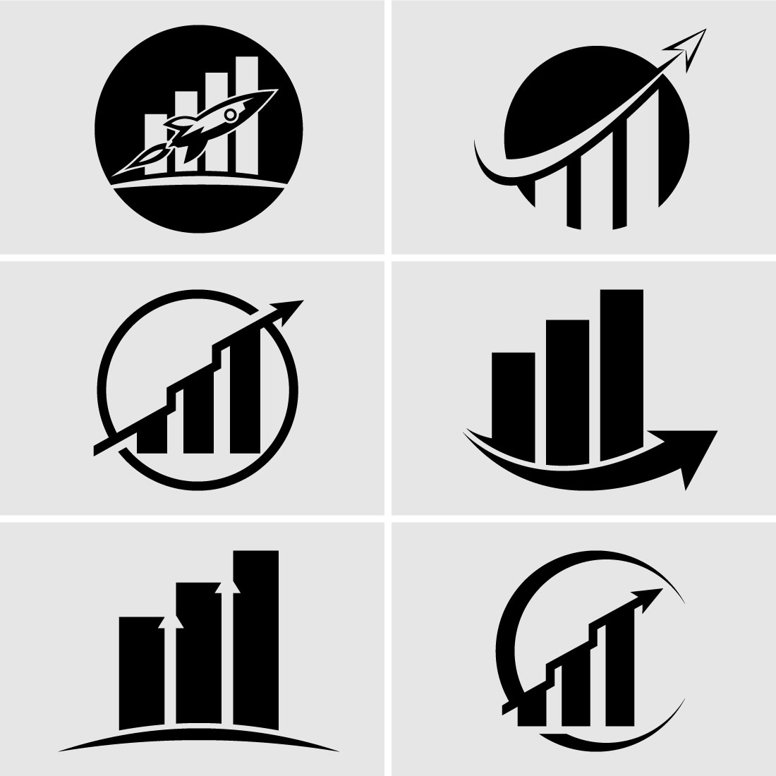Finance and Accounting Logo Vector Black Design Set preview image.