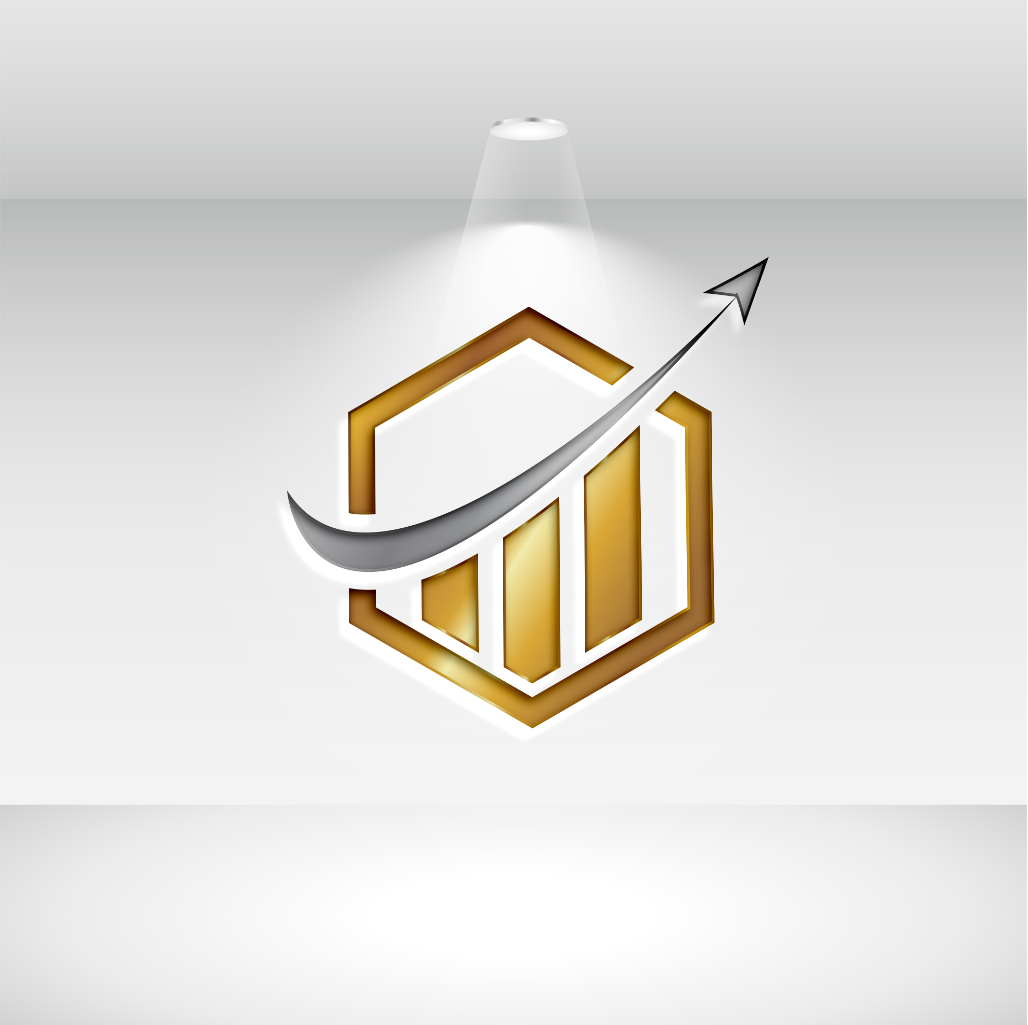 Finance and Accounting Golden Logo Vector Design Set preview image.