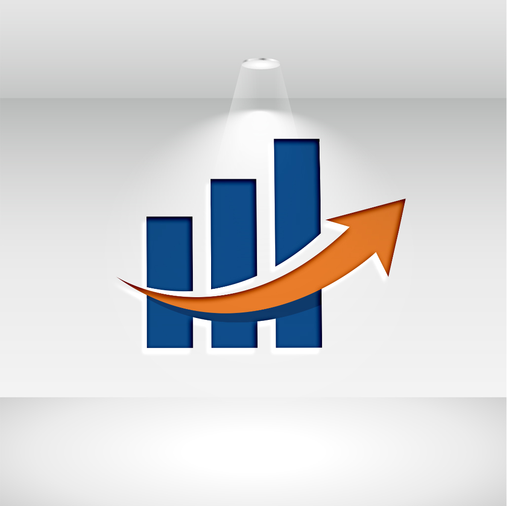 Finance Logo Blue and Orange Design preview image.