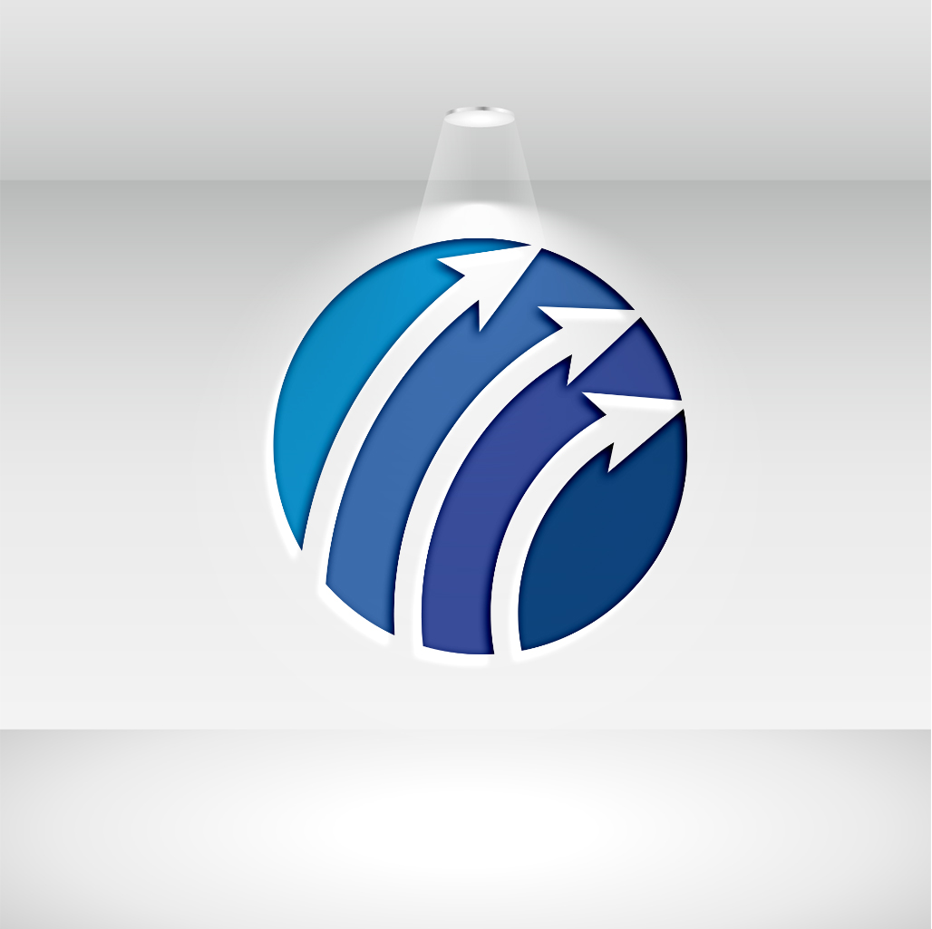 Blue circle and arrows from Finance and Accounting Logo Design Set.