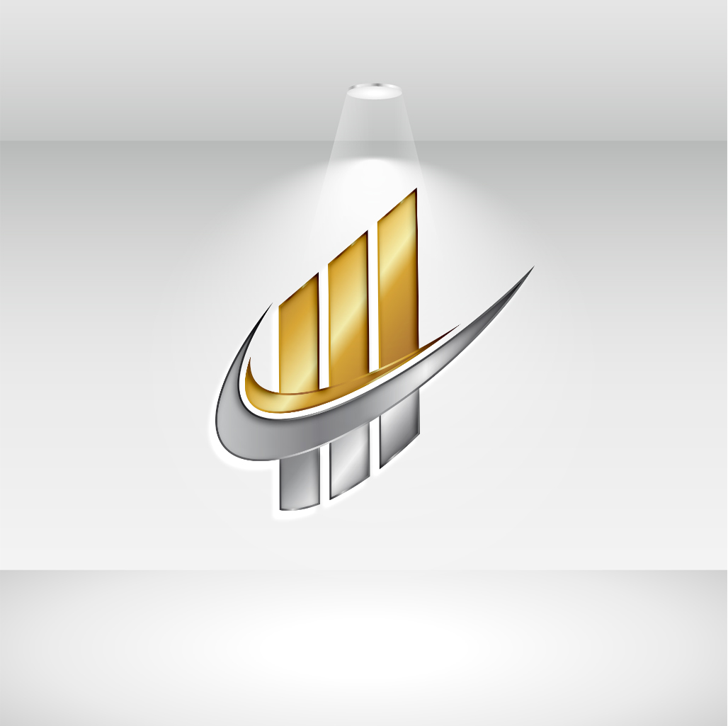 Finance and Accounting Logo Design Set golden and silver preview.