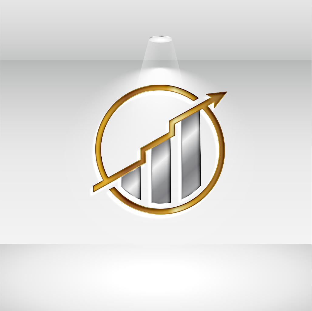 Golden with silver statistic preview from Finance and Accounting Logo Set.