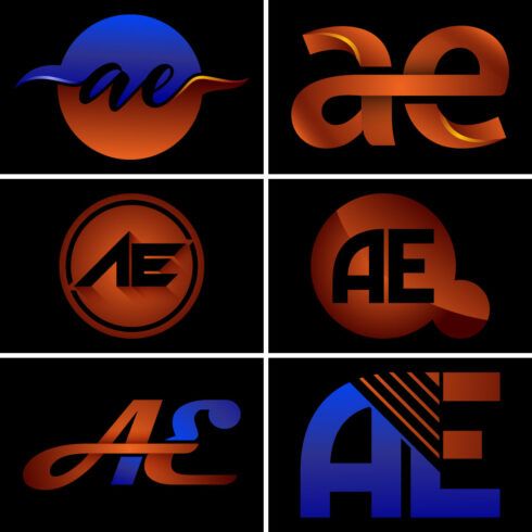 A E Initial Letter Logo Design main cover.
