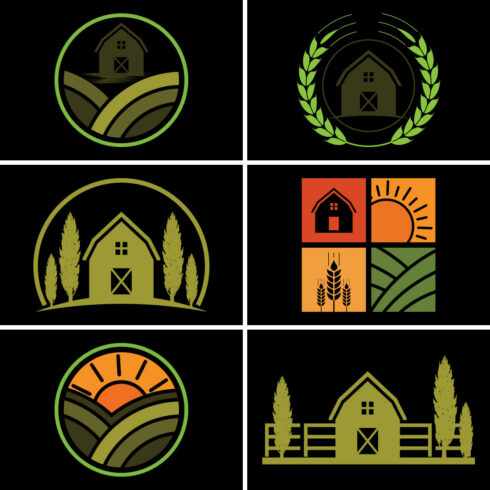 Farm House Concept Logo Template.