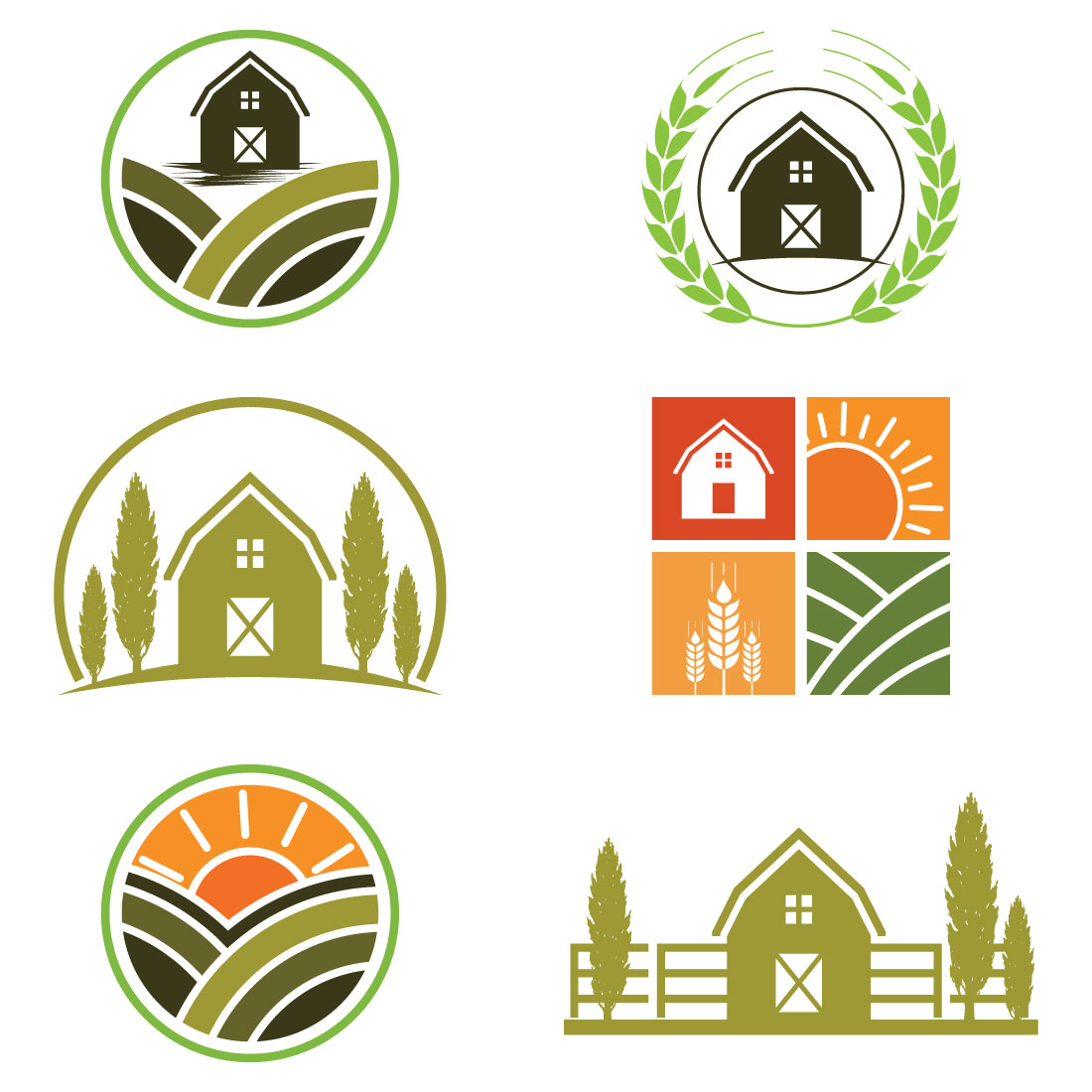 Farm House Concept Logo Template cover image.