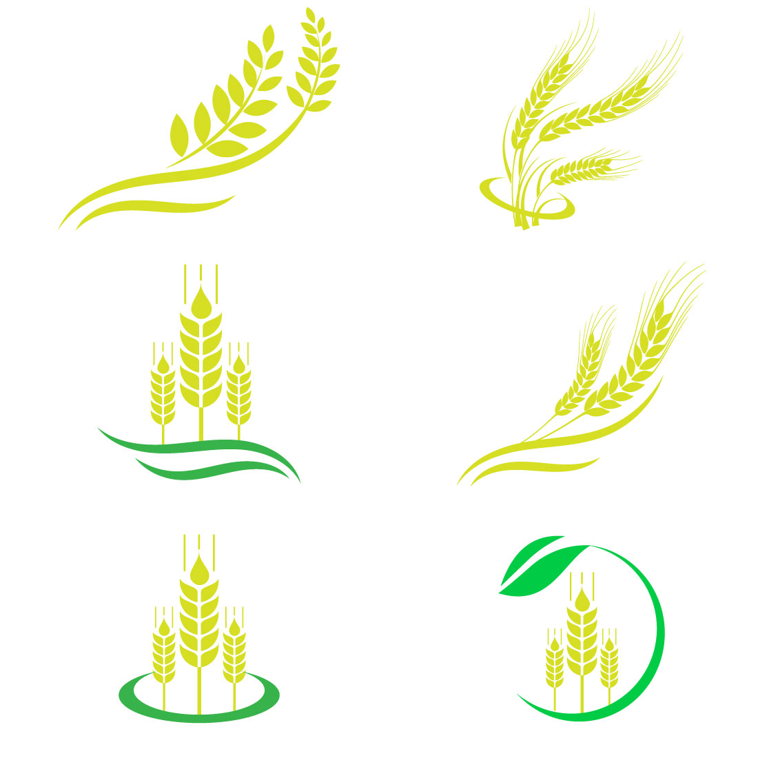Wheat Ears Icon and Logo Set cover image.