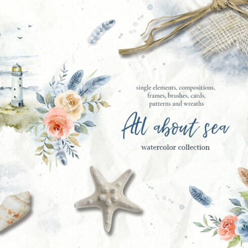 All About Sea - Watercolor Clipart.