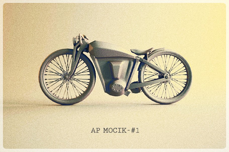 Vintage bike on an illustration.