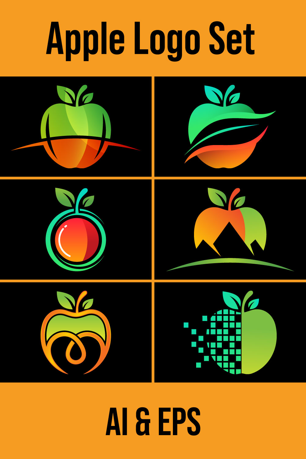 Apple Vector Logo Design Set Pinterest.