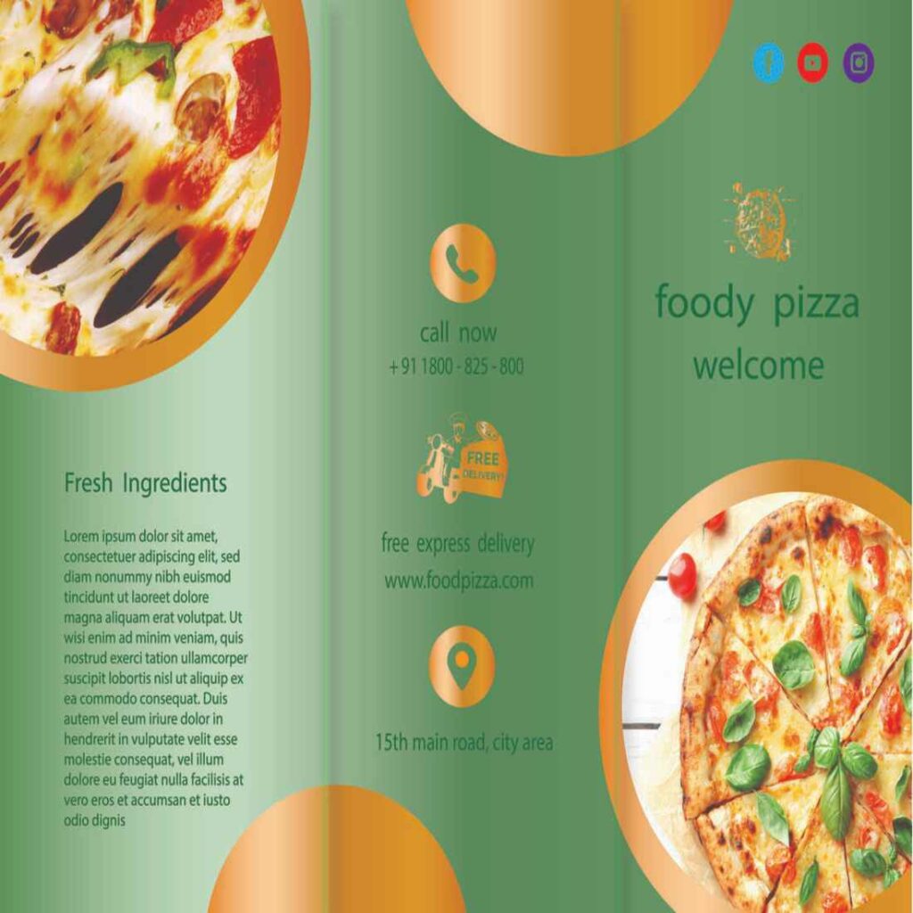 Pizza - Tri-Fold Boucher Template Design - MasterBundles