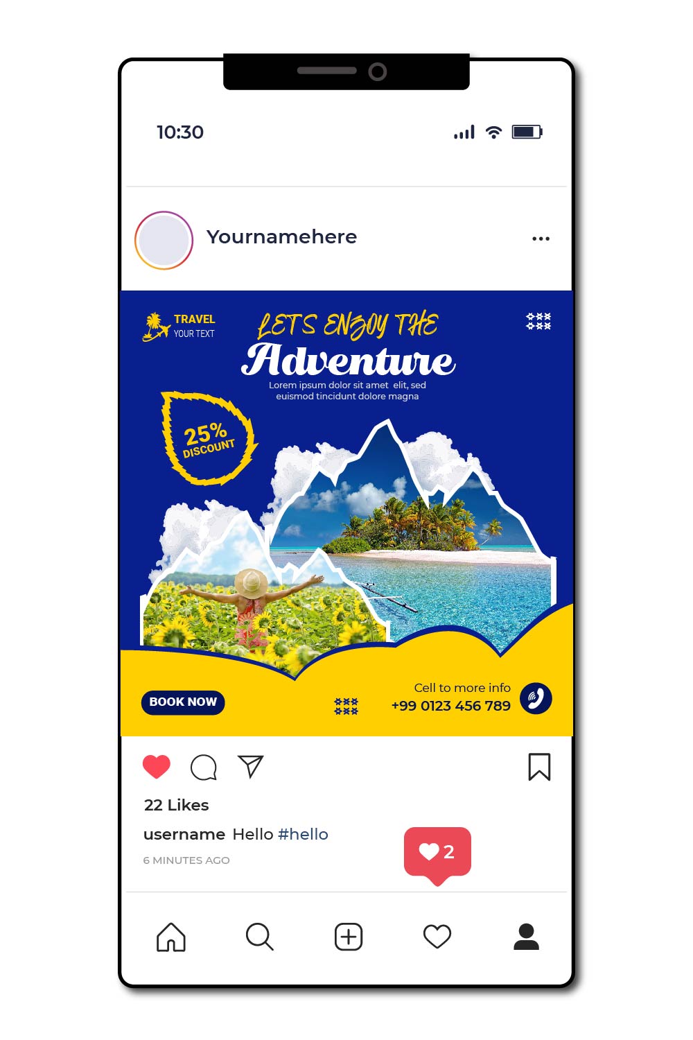 Tourism and Travel Social Media Post Designs pinterest image.