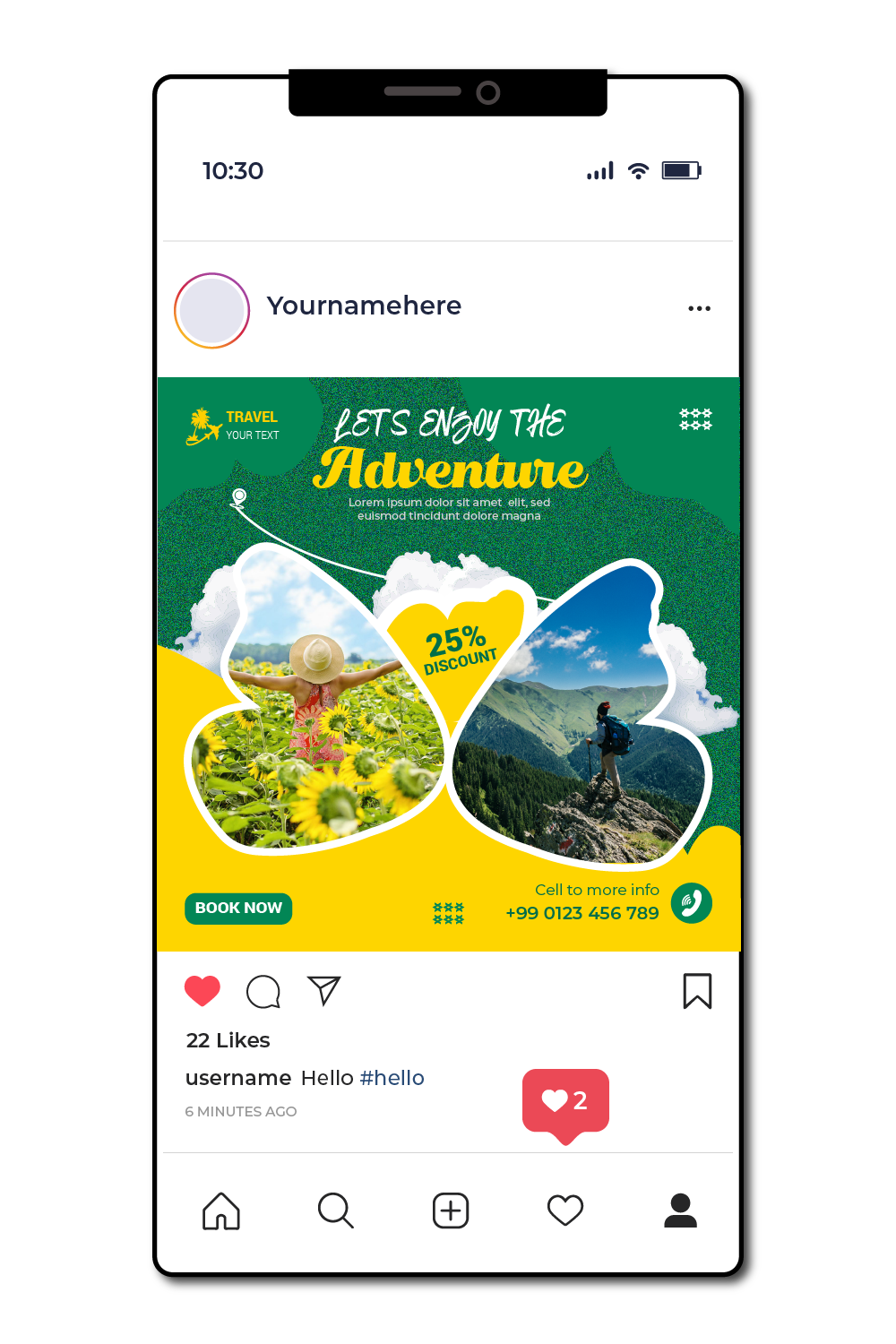 Travel And Tourism Social Media Designs pinterest image.