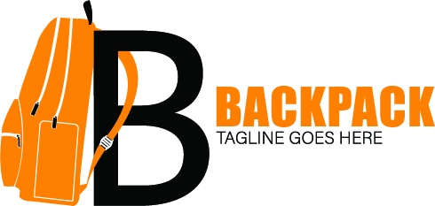 Stylish Backpack Logo Template preview image.