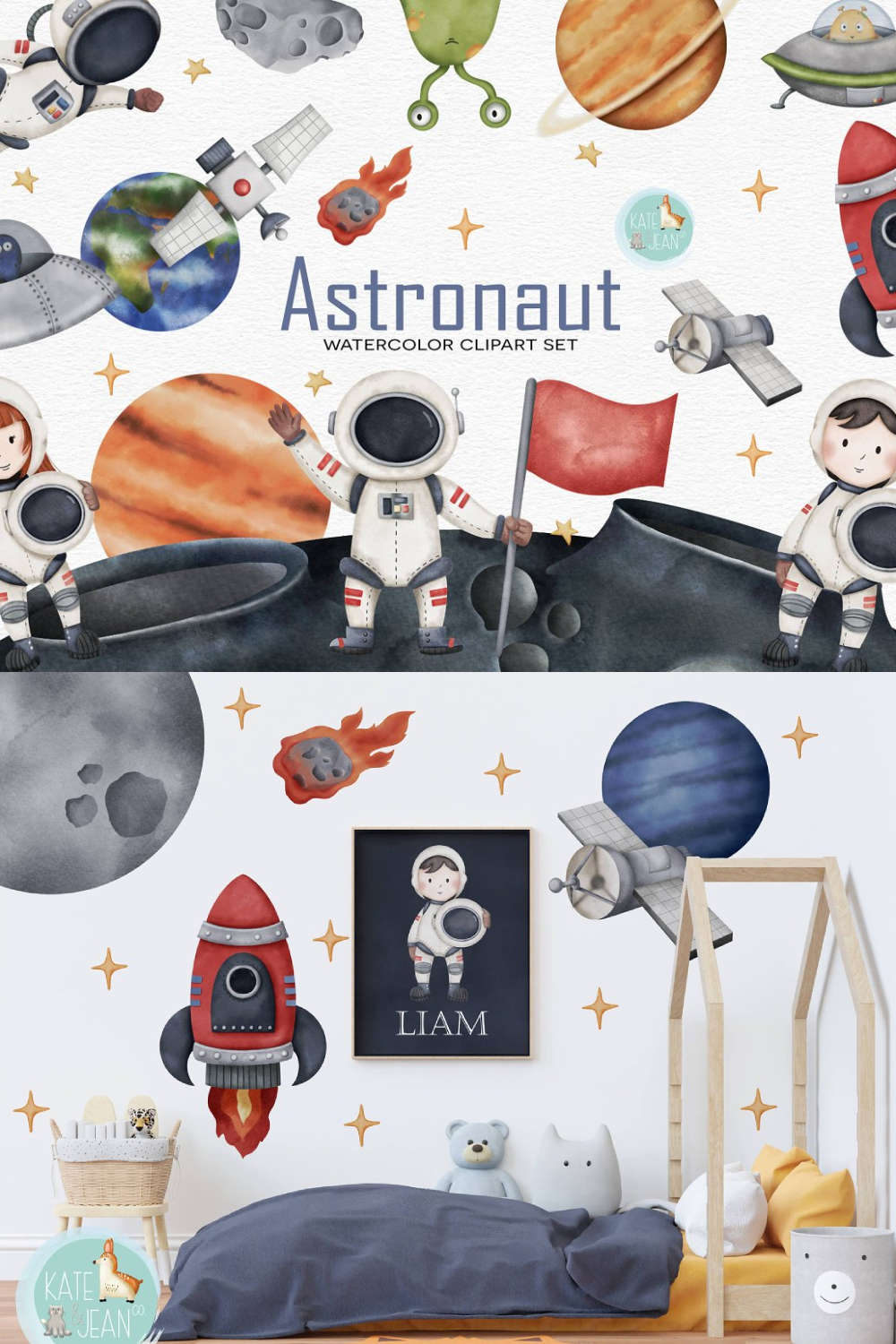 Astronaut Watercolor Clipart - Pinterest.