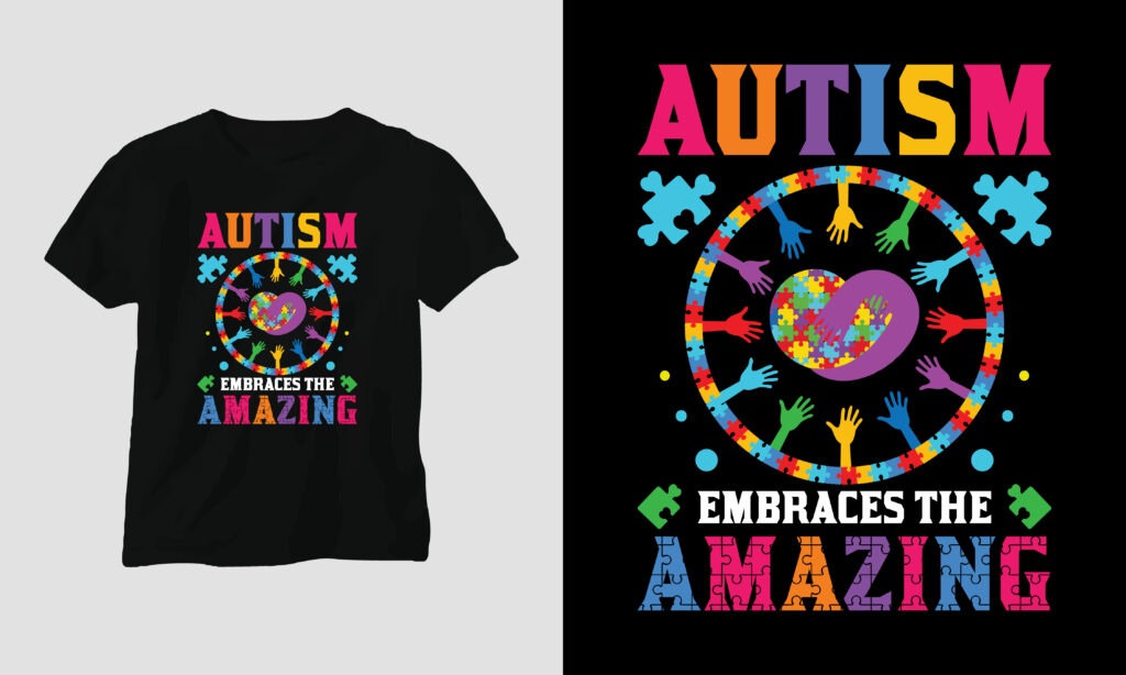 Set of 20 Autism special t-shirt design template - MasterBundles