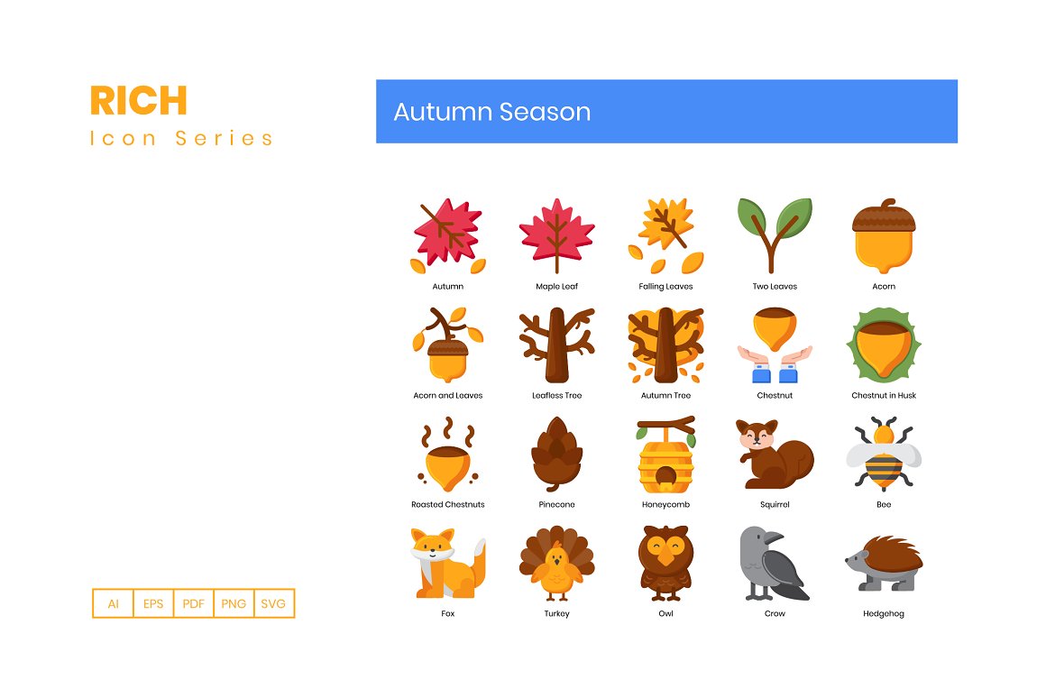 autumn season icons rich cm 1 883