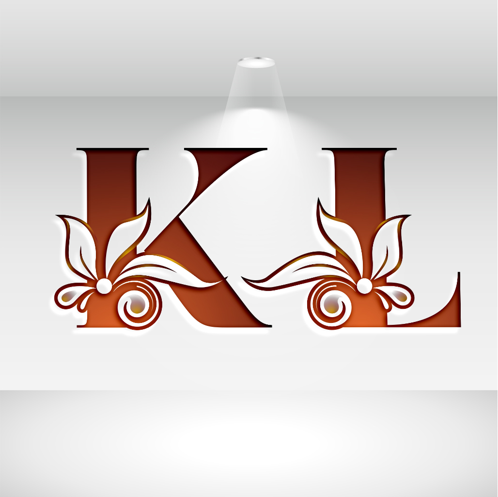 Enchanting image of the letters KL in floral design