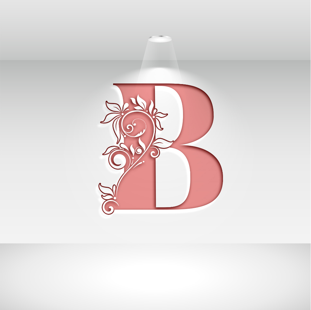 Alphabet with Floral Elements Vector Illustration preview image.