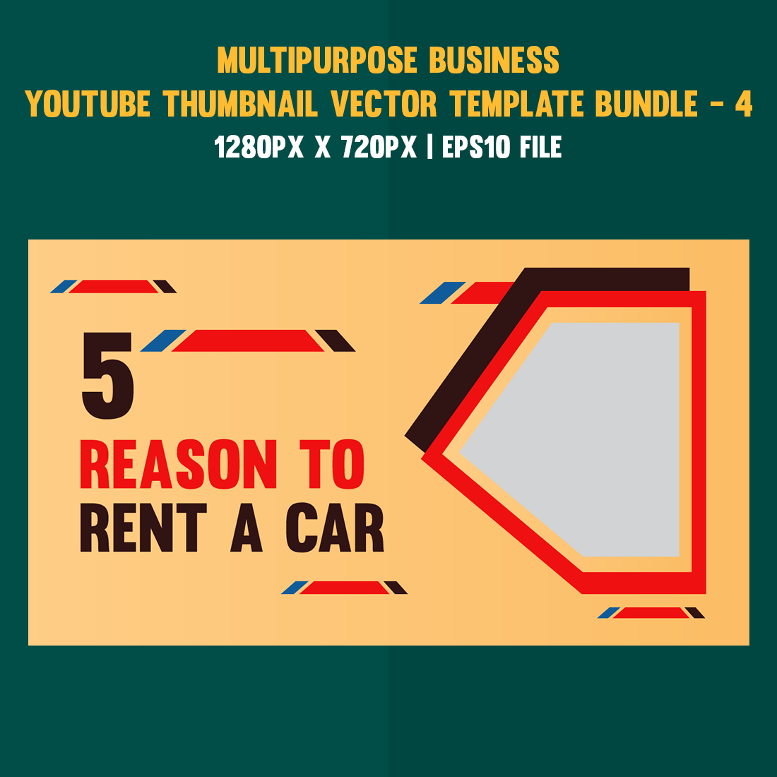 Multipurpose Business Youtube Thumbnail Vector Template Bundle - 4 cover