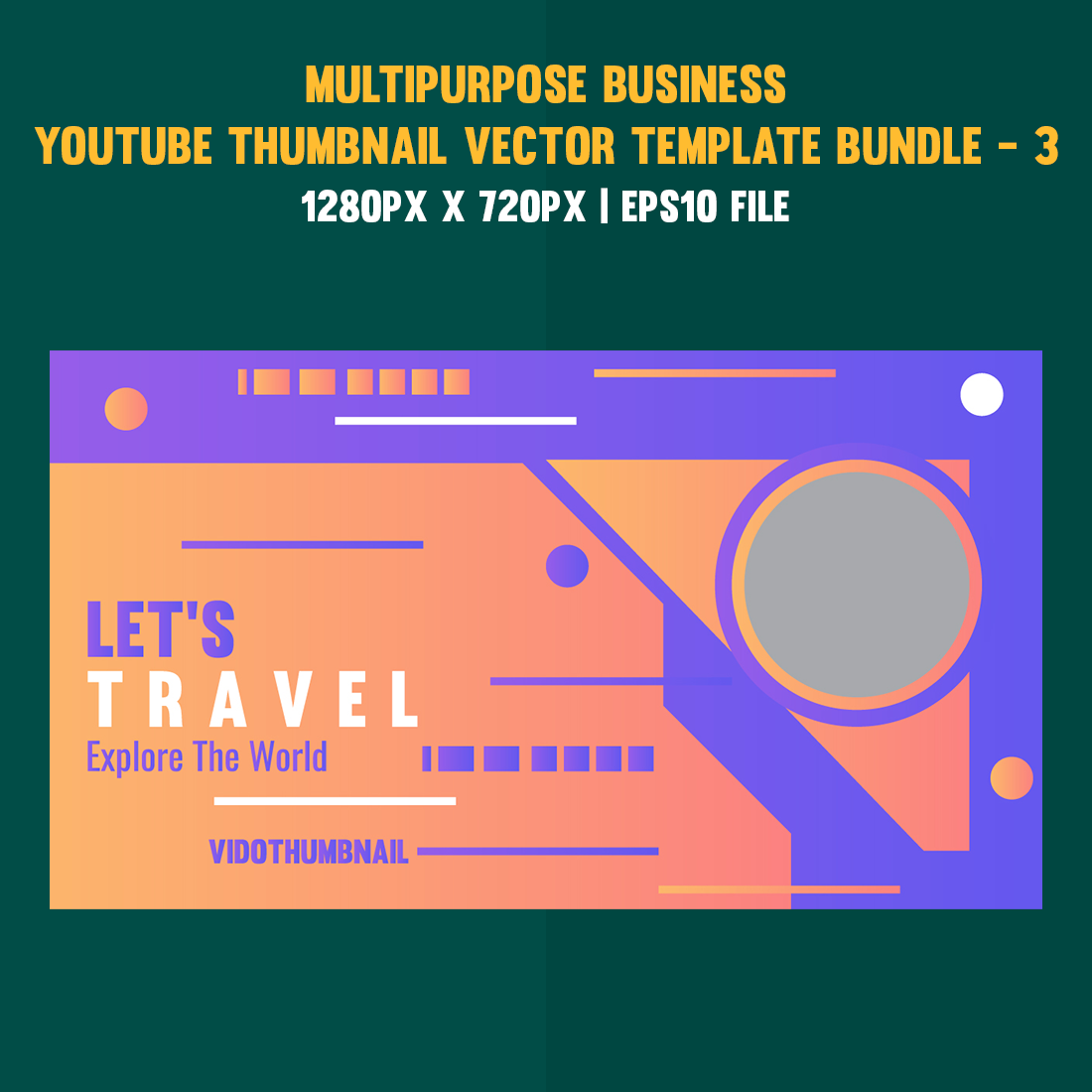 Multipurpose Business Youtube Thumbnail Vector Template Bundle - 3 cover