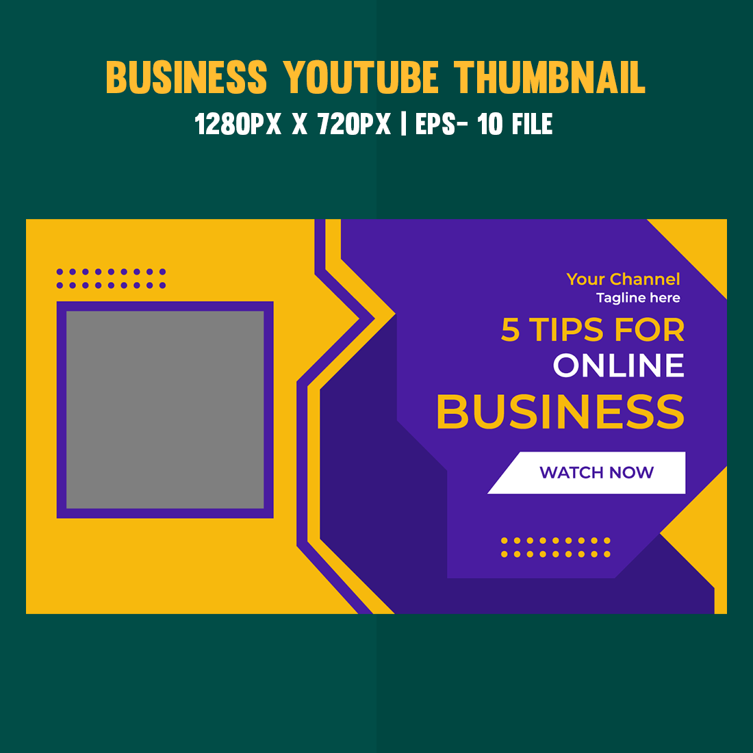 Business Youtube Thumbnail Vector Template Bundle Three cover