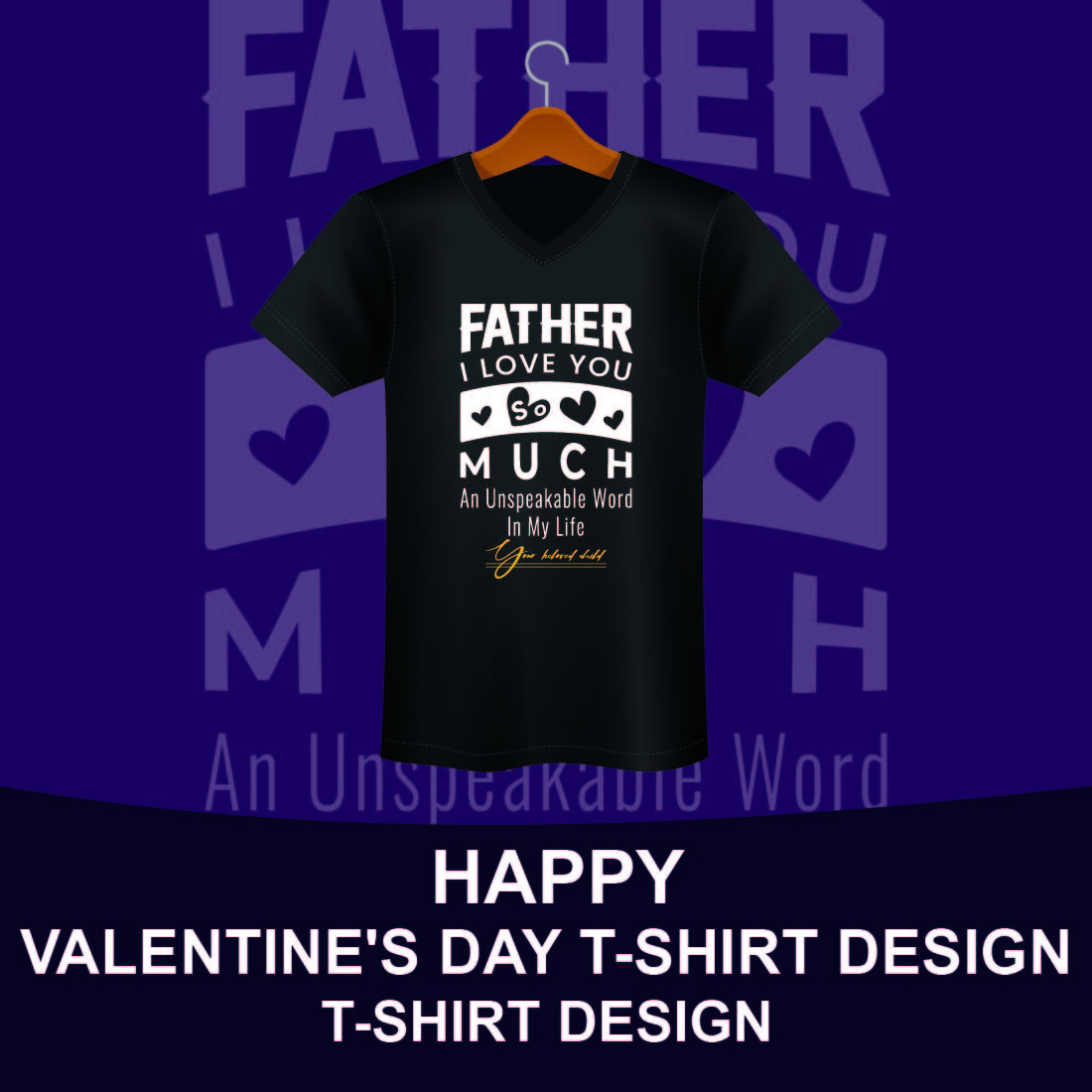 Happy Valentine Day T-shirt Design cover image.