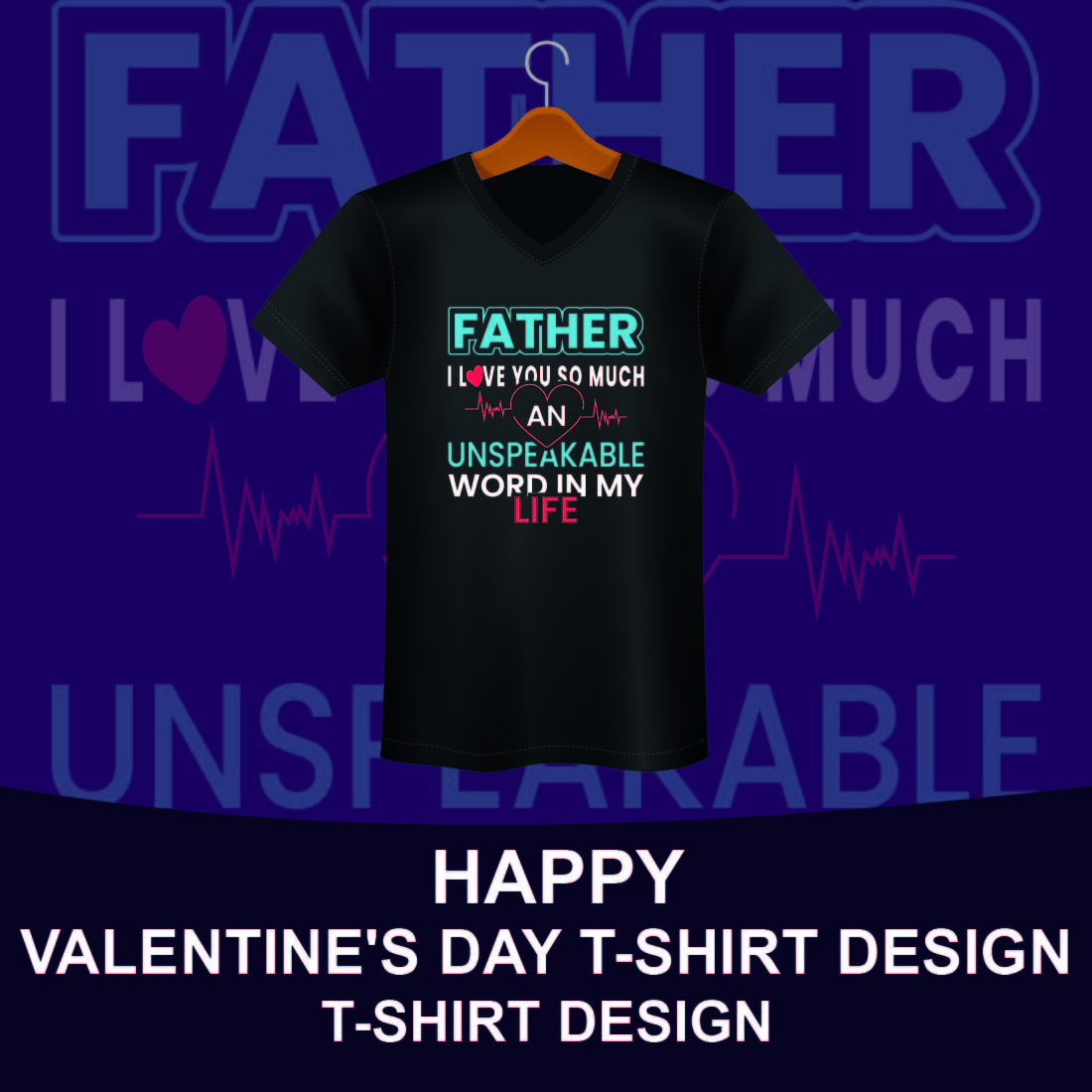 Happy Valentine Day T-shirt Design cover image.