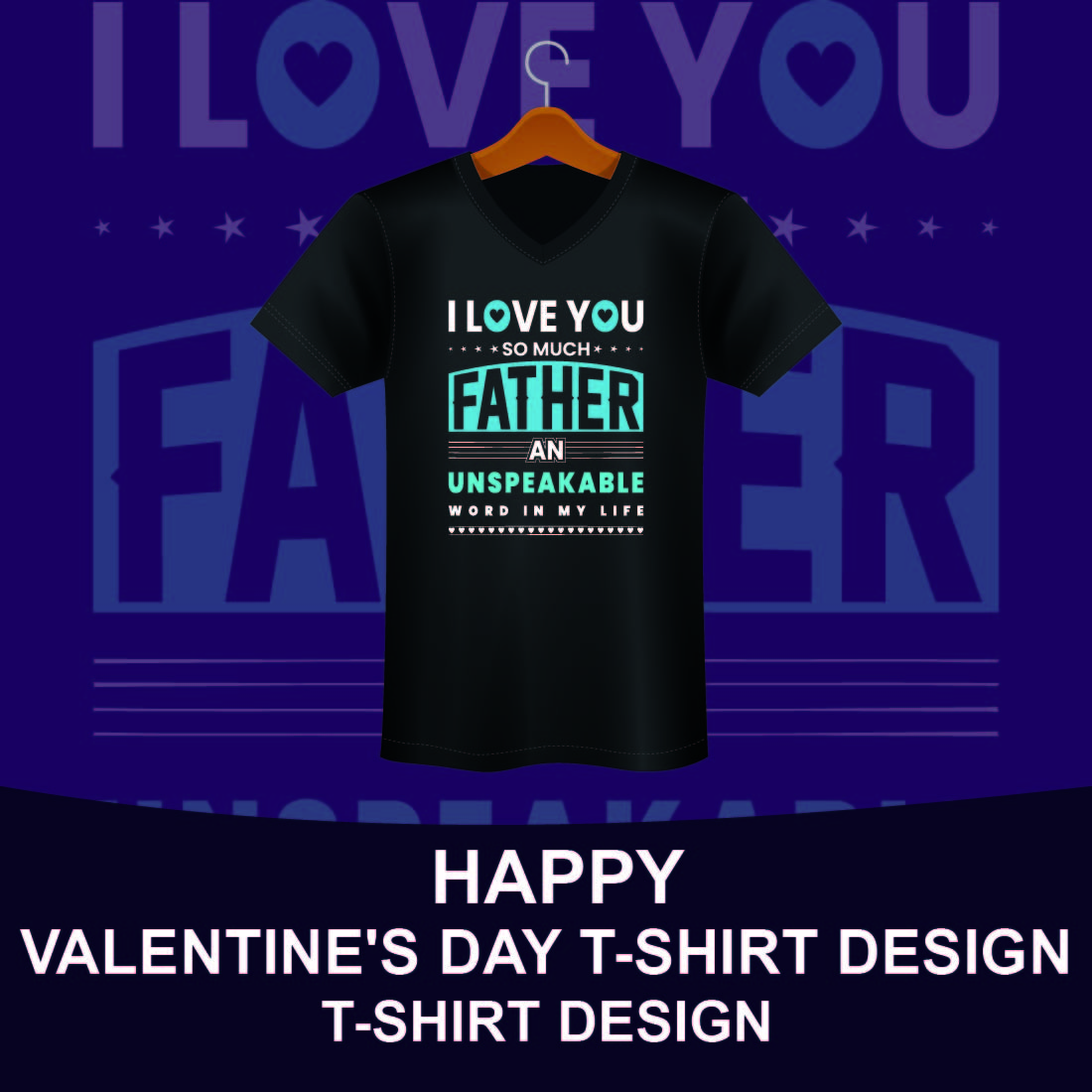 Happy Valentine Day T-shirt Design cover image.