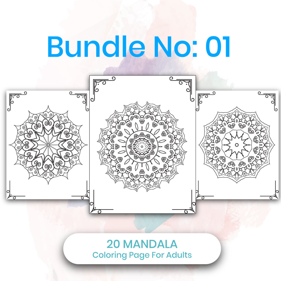 Bundle of 10 Relaxation Mandalas Coloring Book Pages - MasterBundles