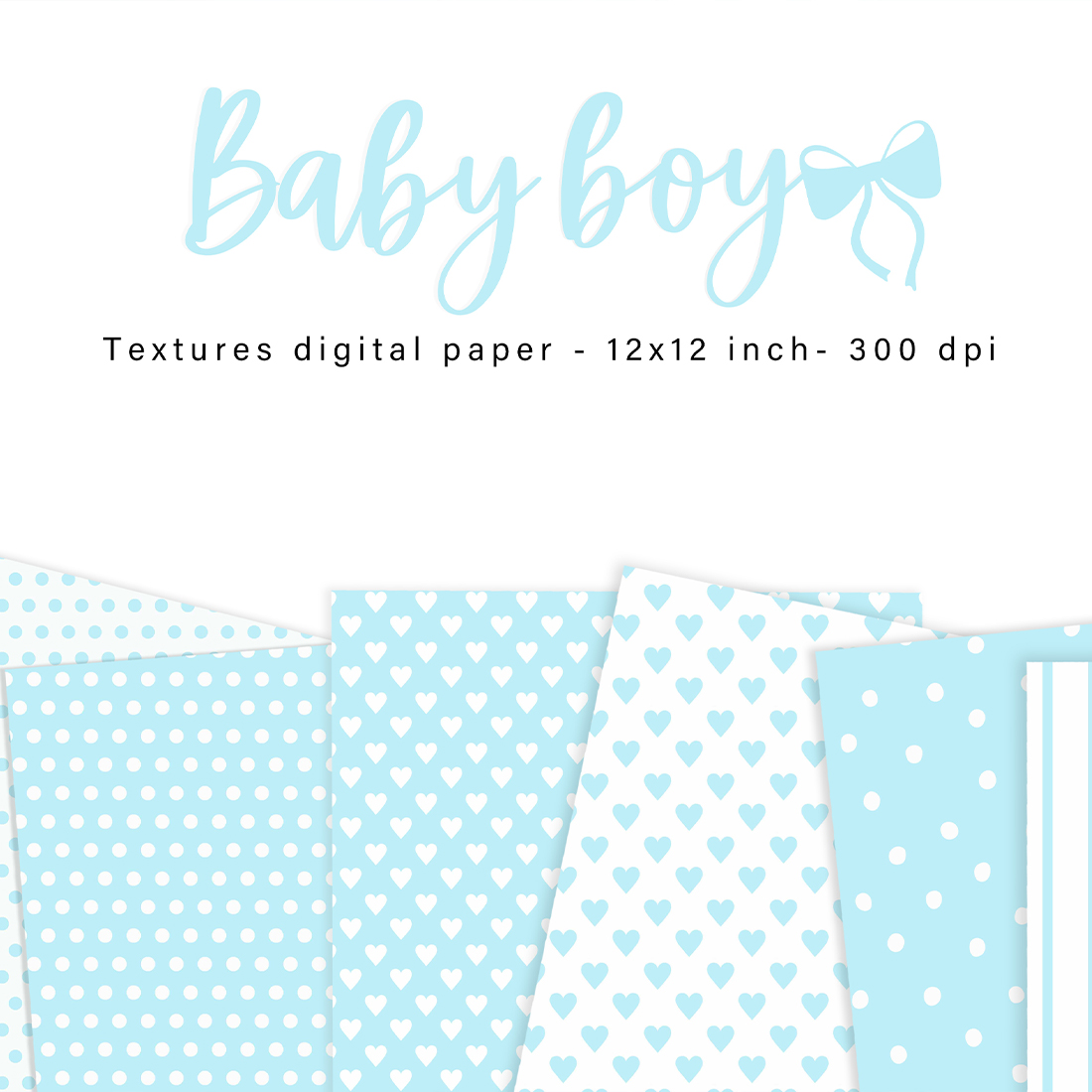 Baby Boy Digital Papers, baby shower scrapbook designs