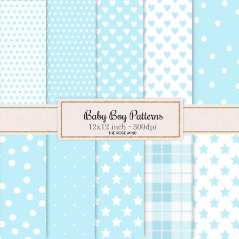 Baby Boy Seamless Pattern Digital Paper cover image.