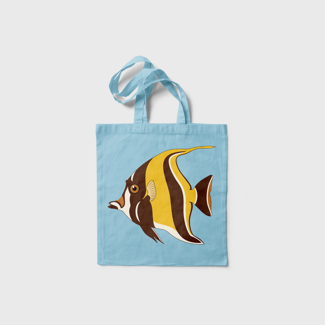 Image of a bag with an enchanting tropical fish print