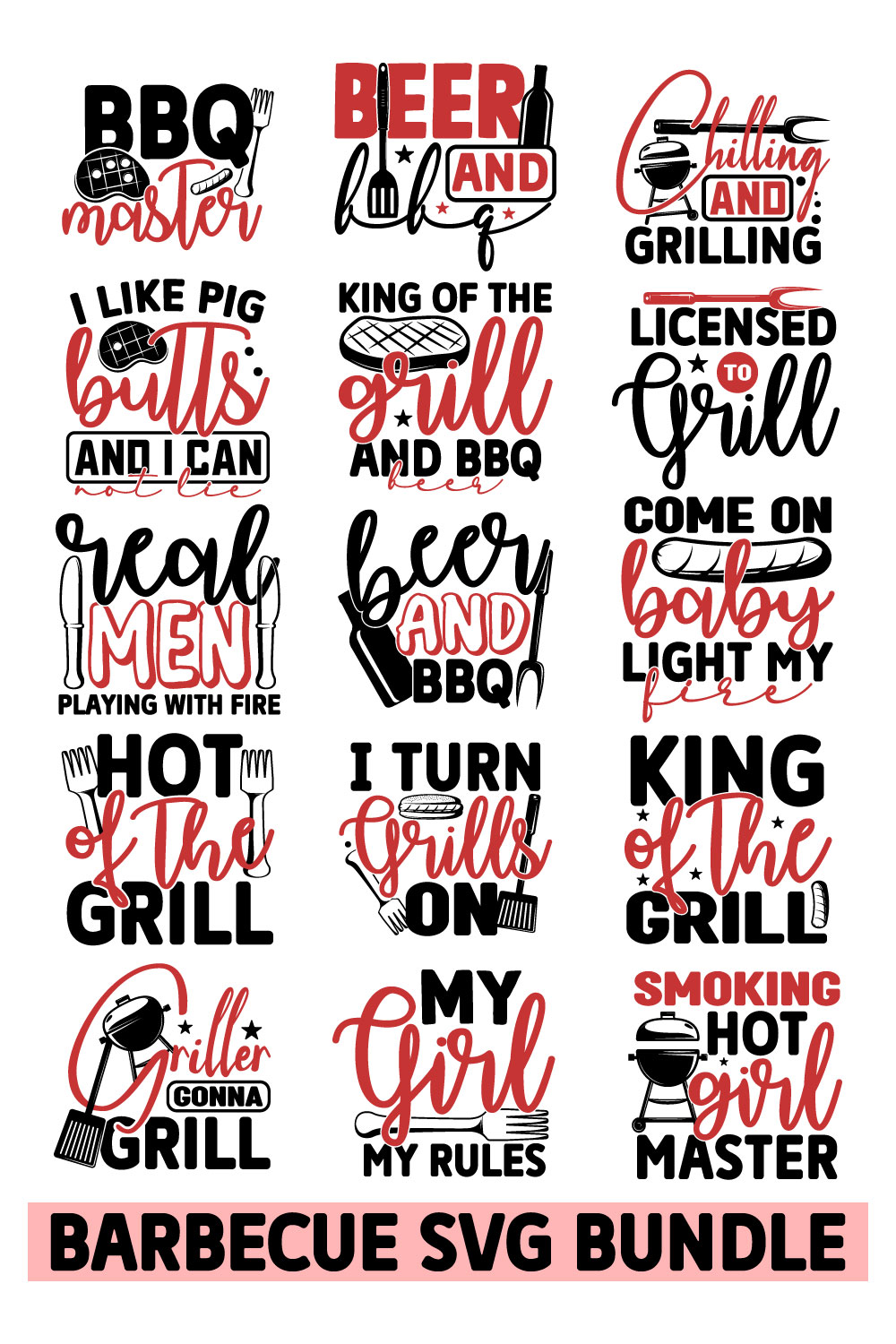 A selection of unique images for prints on the theme of barbecue