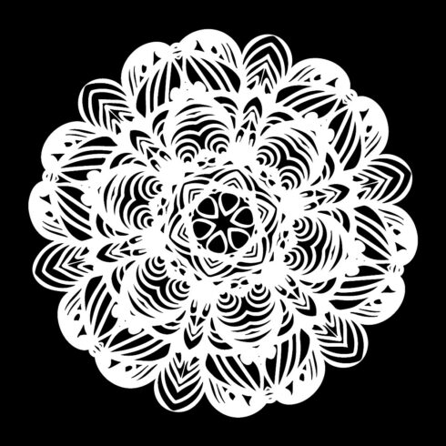 White Decorative Snowflake Cut File SVG.