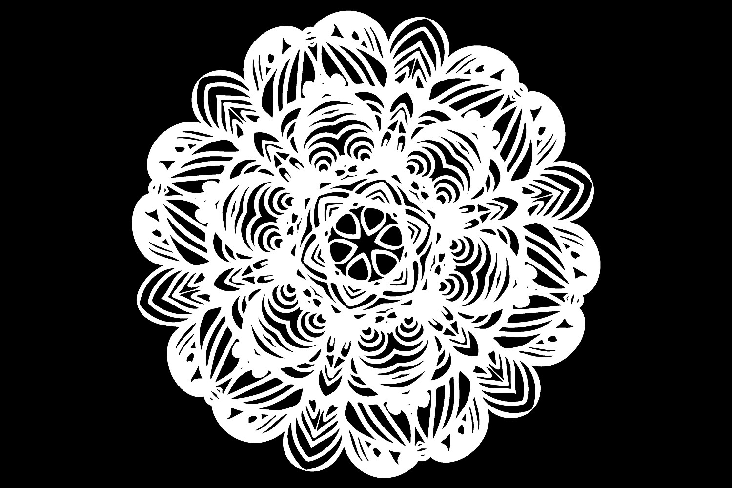 White Decorative Snowflake Cut File SVG - Facebook.