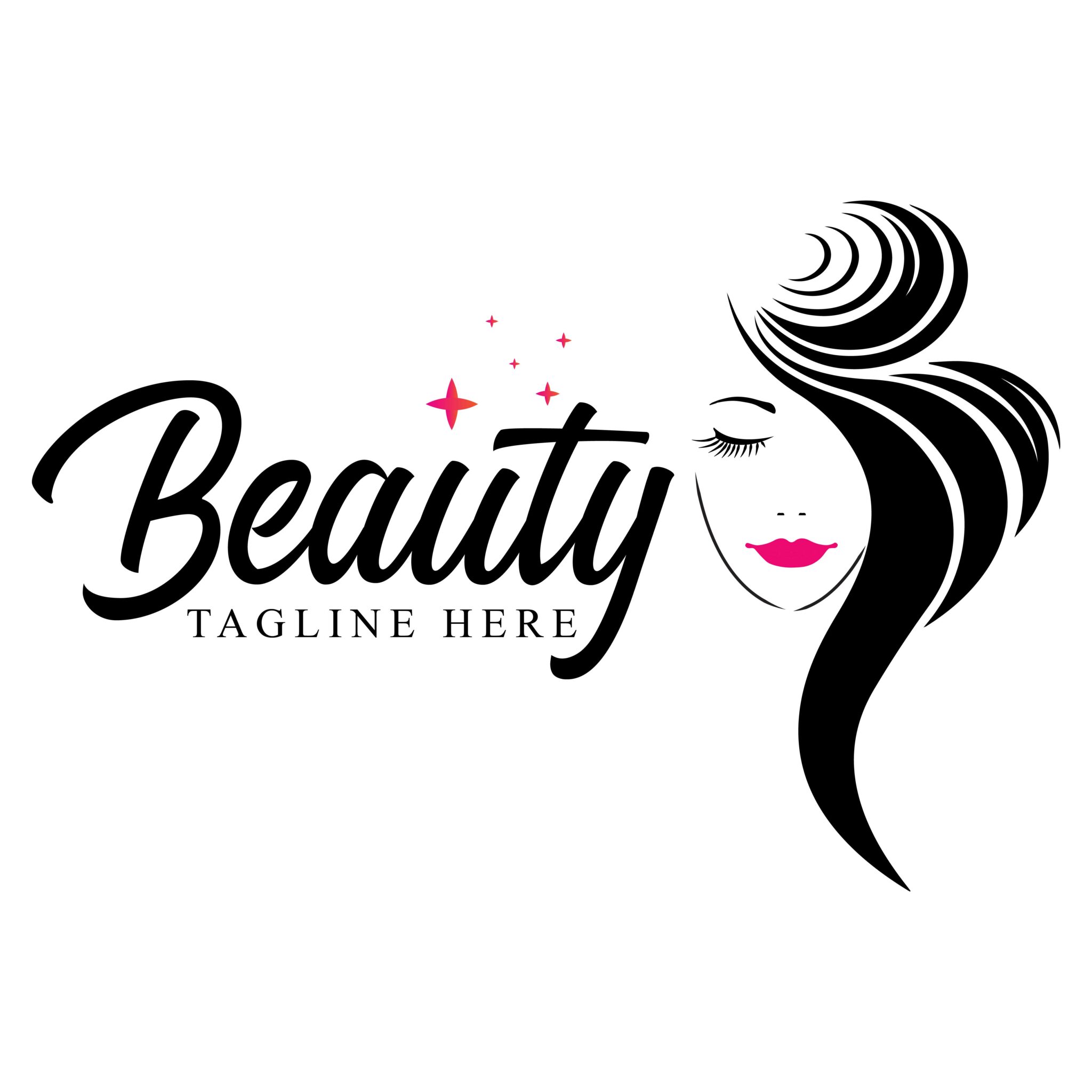 Beauty Salon Girl Silhouette Logo Design | MasterBundles